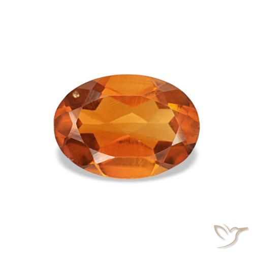 0,59 ctw natürlicher orangefarbener Citrin, Oval Schliff, VVS-VS