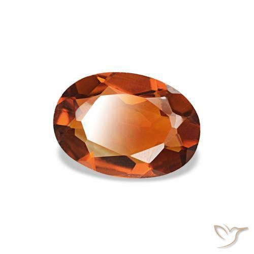 0,54 ctw natürlicher orangefarbener Citrin, Oval Schliff, VVS-VS