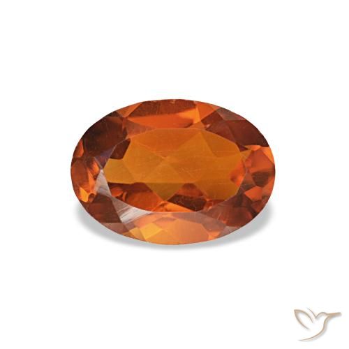 0,64 ctw natürlicher orangefarbener Citrin, Oval Schliff, VVS-VS