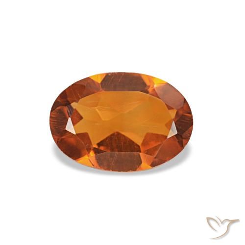 0,66 ctw natürlicher orangefarbener Citrin, Oval Schliff, VVS-VS