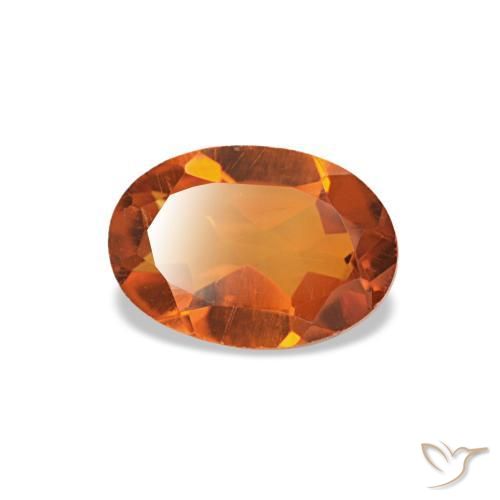 0,66 ctw natürlicher orangefarbener Citrin, Oval Schliff, VVS-VS