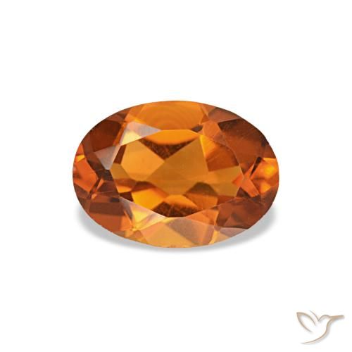 0,72 ctw natürlicher orangefarbener Citrin, Oval Schliff, VVS-VS