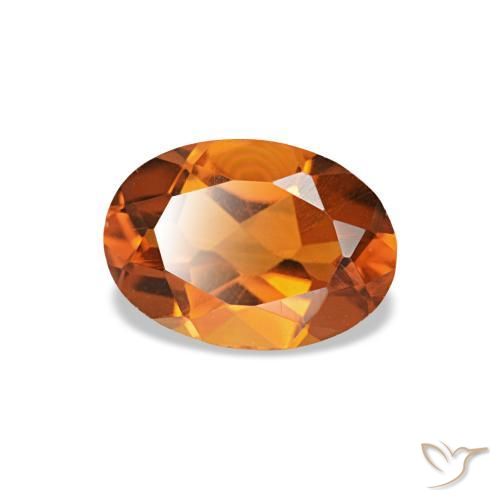 0,72 ctw natürlicher orangefarbener Citrin, Oval Schliff, VVS-VS
