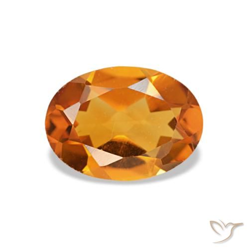 0,72 ctw natürlicher orangefarbener Citrin, Oval Schliff, VVS-VS