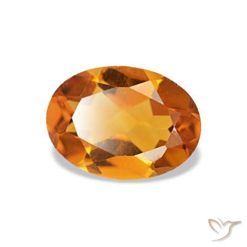 0,72 ctw natürlicher orangefarbener Citrin, Oval Schliff, VVS-VS
