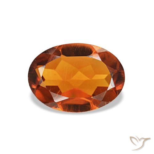 0,73 ctw natürlicher orangefarbener Citrin, Oval Schliff, VVS-VS