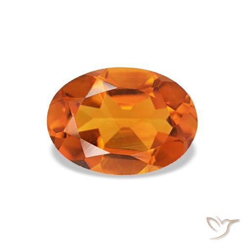 0,71 ctw natürlicher orangefarbener Citrin, Oval Schliff, VVS-VS