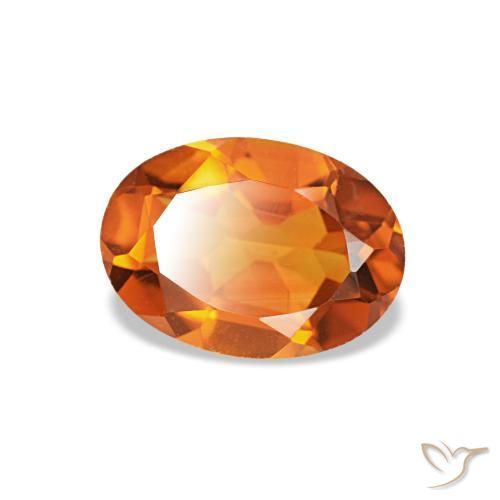 0,71 ctw natürlicher orangefarbener Citrin, Oval Schliff, VVS-VS