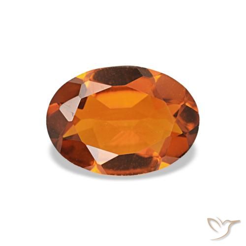 0,66 ctw natürlicher orangefarbener Citrin, Oval Schliff, VVS-VS