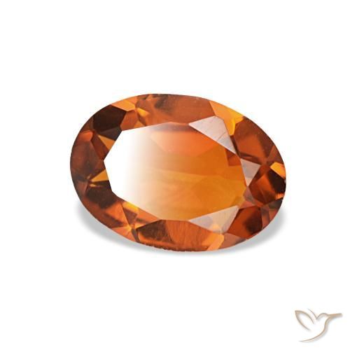 0,66 ctw natürlicher orangefarbener Citrin, Oval Schliff, VVS-VS