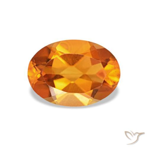 0,73 ctw natürlicher orangefarbener Citrin, Oval Schliff, VVS-VS