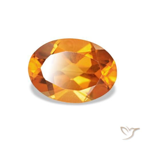 0,73 ctw natürlicher orangefarbener Citrin, Oval Schliff, VVS-VS
