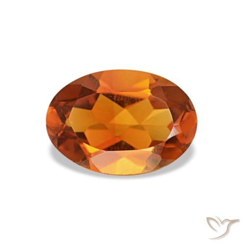 0,63 ctw natürlicher orangefarbener Citrin, Oval Schliff, VVS-VS