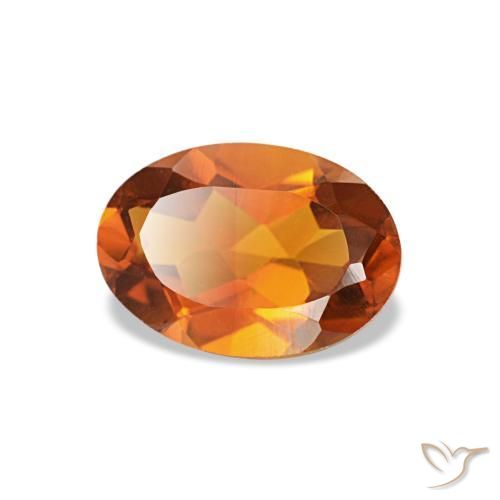 0,63 ctw natürlicher orangefarbener Citrin, Oval Schliff, VVS-VS