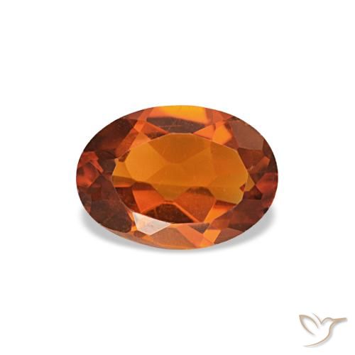0,60 ctw natürlicher orangefarbener Citrin, Oval Schliff, VVS-VS