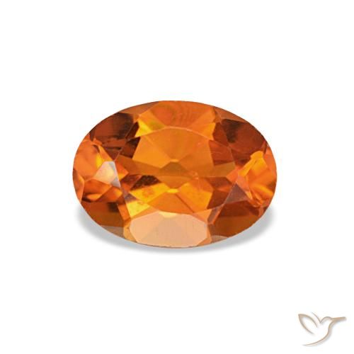 0,80 ctw natürlicher orangefarbener Citrin, Oval Schliff, VVS-VS