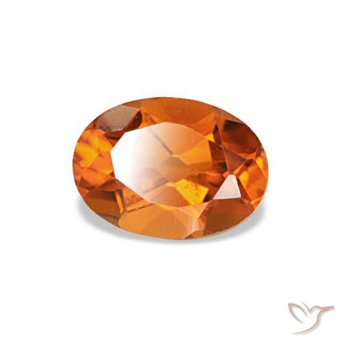 0,80 ctw natürlicher orangefarbener Citrin, Oval Schliff, VVS-VS