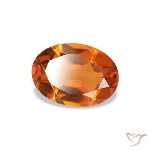 0,70 ctw natürlicher orangefarbener Citrin, Oval Schliff, VVS-VS