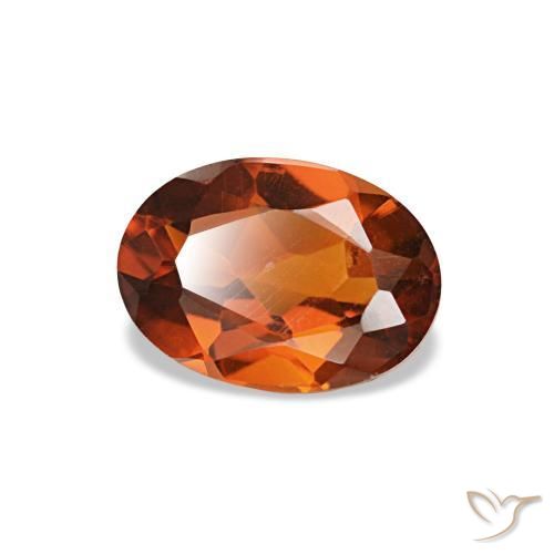 0,72 ctw natürlicher orangefarbener Citrin, Oval Schliff, VS-SI