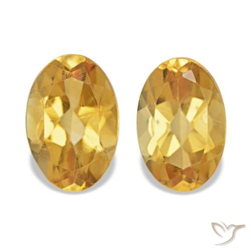 0.81ctw Goldener Citrin, Oval, VS