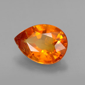 1,93 ctw natürlicher orangefarbener Clinohumit, Birnenform, SI