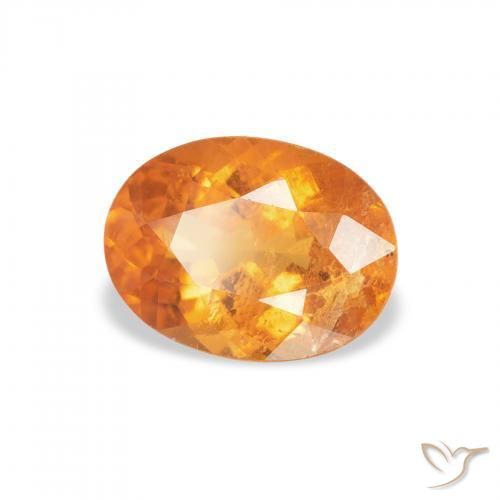 9,17 ctw natürlicher hellorange Klinohumit, Oval, SI-I1