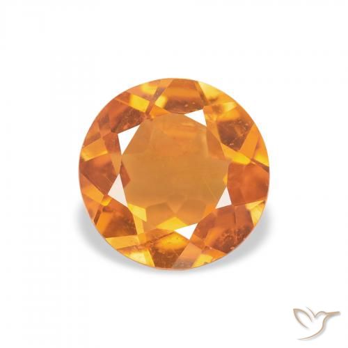 1.34ct Natürlicher Aprikose Orange Klinohumit, Runden, VS-SI