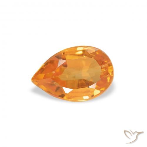0.75ct Natürlicher Mittelorange Klinohumit, Birnenform, SI