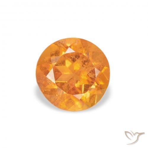 0.87ct Natürlicher Mittelorange Klinohumit, Runden, SI