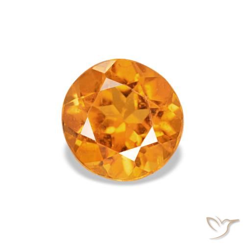 0.28ct Leuchtendes Orange Clinohumit, Rund, VS-SI