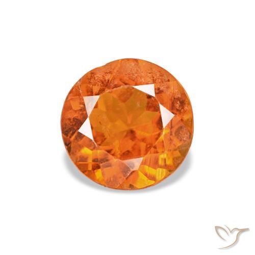 0.43ct Feuerorange Clinohumit, Rund, SI