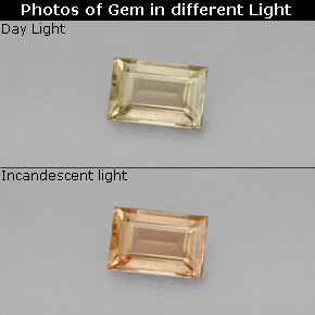 9,17 ctw natürlicher grün/rosa Farbwechselnder Diaspor, Baguette, VS-SI