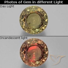 19.90ct Natürlicher Mittelgelb Farbwechselnder Diaspor, Runden, VS-SI