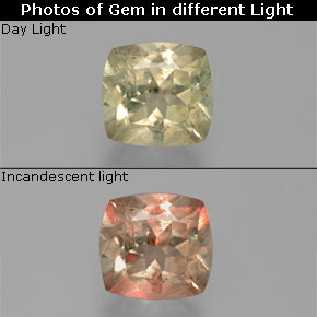 9,17 ctw natürlicher grün/rosa Farbwechselnder Diaspor, Kissenschliff, VS-SI