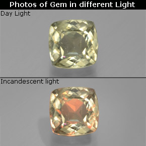 9,17 ctw natürlicher grün/rosa Farbwechselnder Diaspor, Kissenschliff, SI