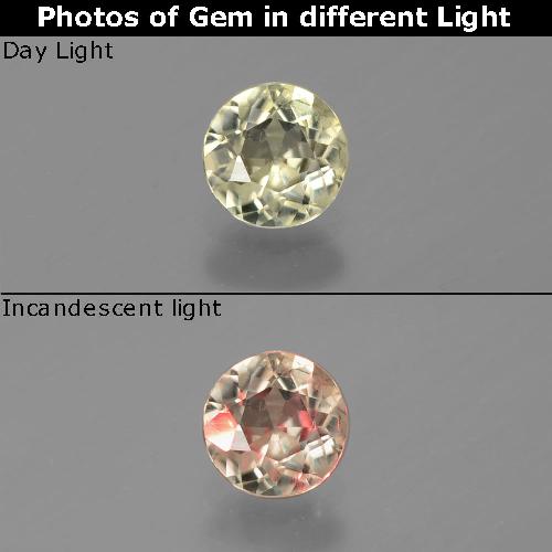 9,17 ctw natürlicher Blasses Gelb Farbwechselnder Diaspor, Rund Schliff, VS