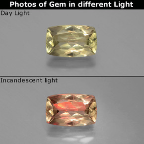 9,17 ctw natürlicher grün/rosa Farbwechselnder Diaspor, Kissenschliff, VS