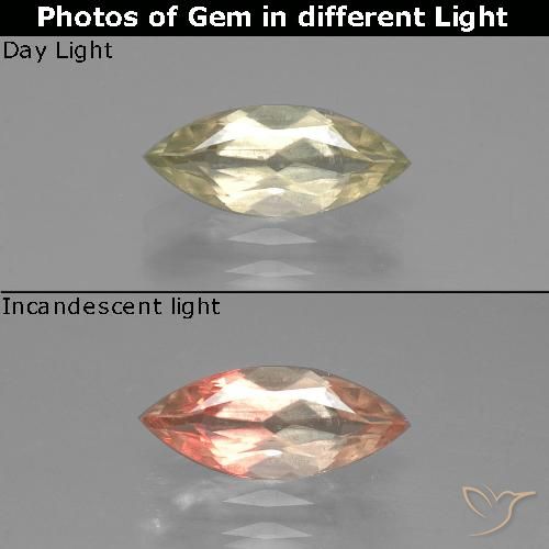 1.07ct Natürlicher Sehr helles Gelb Farbwechselnder Diaspor, Marquise, VS