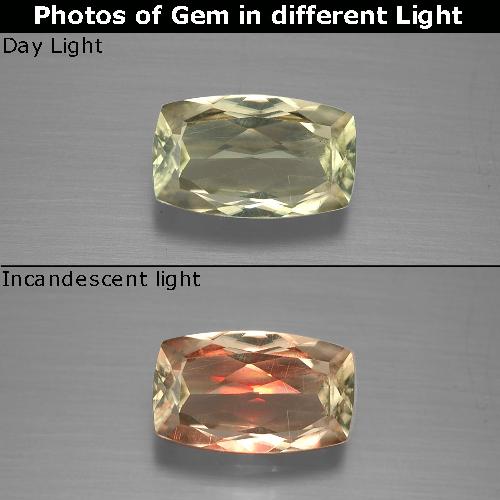 9,17 ctw natürlicher Blasses Gelb Farbwechselnder Diaspor, Kissenschliff, VS