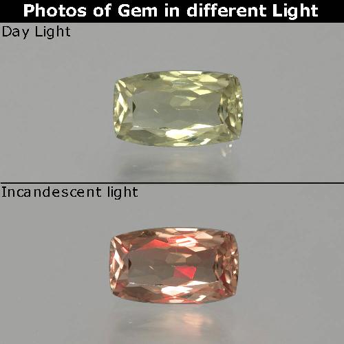 9,17 ctw natürlicher Blasses Gelb Farbwechselnder Diaspor, Kissenschliff, VS-SI