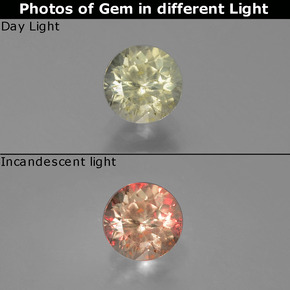 9,17 ctw natürlicher grün/rosa Farbwechselnder Diaspor, Rund Schliff, SI