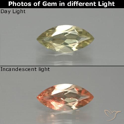 1.12ct Natürlicher Sehr helles Gelb Farbwechselnder Diaspor, Marquise, VS-SI