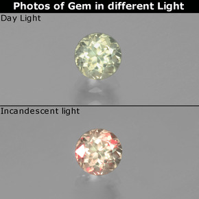 9,17 ctw natürlicher Blasses Gelb Farbwechselnder Diaspor, Rund Schliff, VS