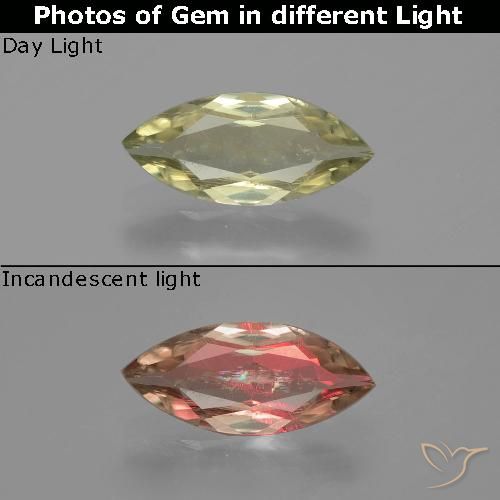 1.10ct Natürlicher Sehr helles Gelb Farbwechselnder Diaspor, Marquise, VS-SI