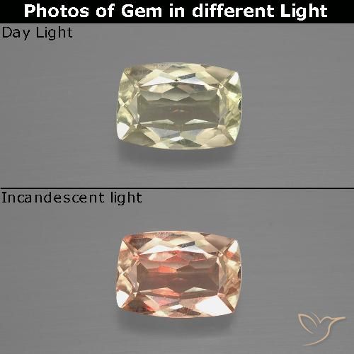 1.15ct Natürlicher Sehr helles Gelb Farbwechselnder Diaspor, Kissen, VVS-VS