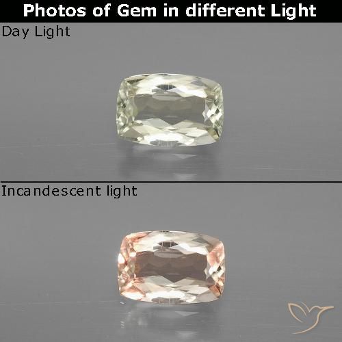 1.10ct Natürlicher hellgelb Farbwechselnder Diaspor, Kissen, VS