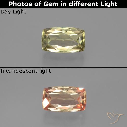 1.37ct Natürlicher Sehr blasses Gelb Farbwechselnder Diaspor, Kissen, VS