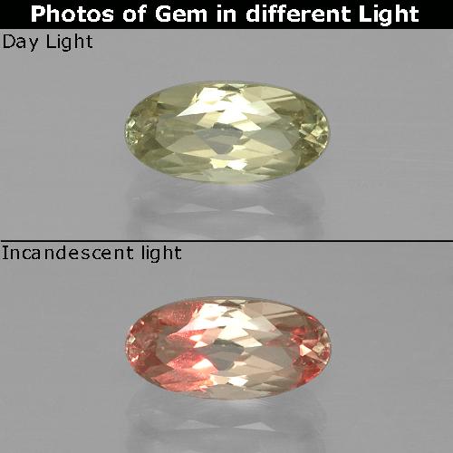 9,17 ctw natürlicher Sehr helles Gelb Farbwechselnder Diaspor, Oval Schliff, VVS-VS