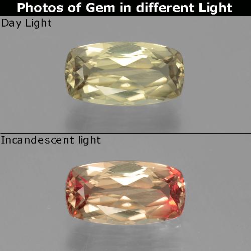 9,17 ctw natürlicher Helles Goldgelb Farbwechselnder Diaspor, Kissenschliff, VVS-VS