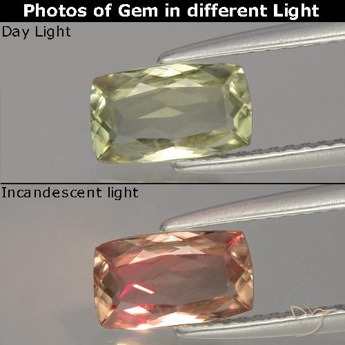 9,17 ctw natürlicher Helles Goldgelb Farbwechselnder Diaspor, Kissenschliff, VVS-VS